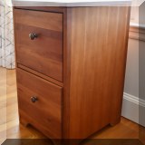F35. Two-drawer cherry file cabinet. 28”h x 16”w x 18”d 